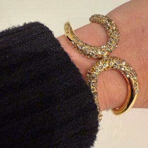 Alexis Bittar Gold Bracelet with Crystal Accents Diamond Sparkle Cuff